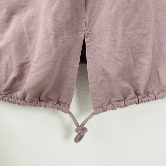 Lagenlook Mauve Long Sleeve Tunic Dress Big Pocket & Drawstring Sinch Hem Artsy - Picture 6 of 10